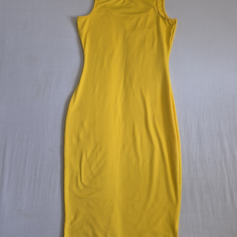 Yellow Sleeveless Bodycon Dress